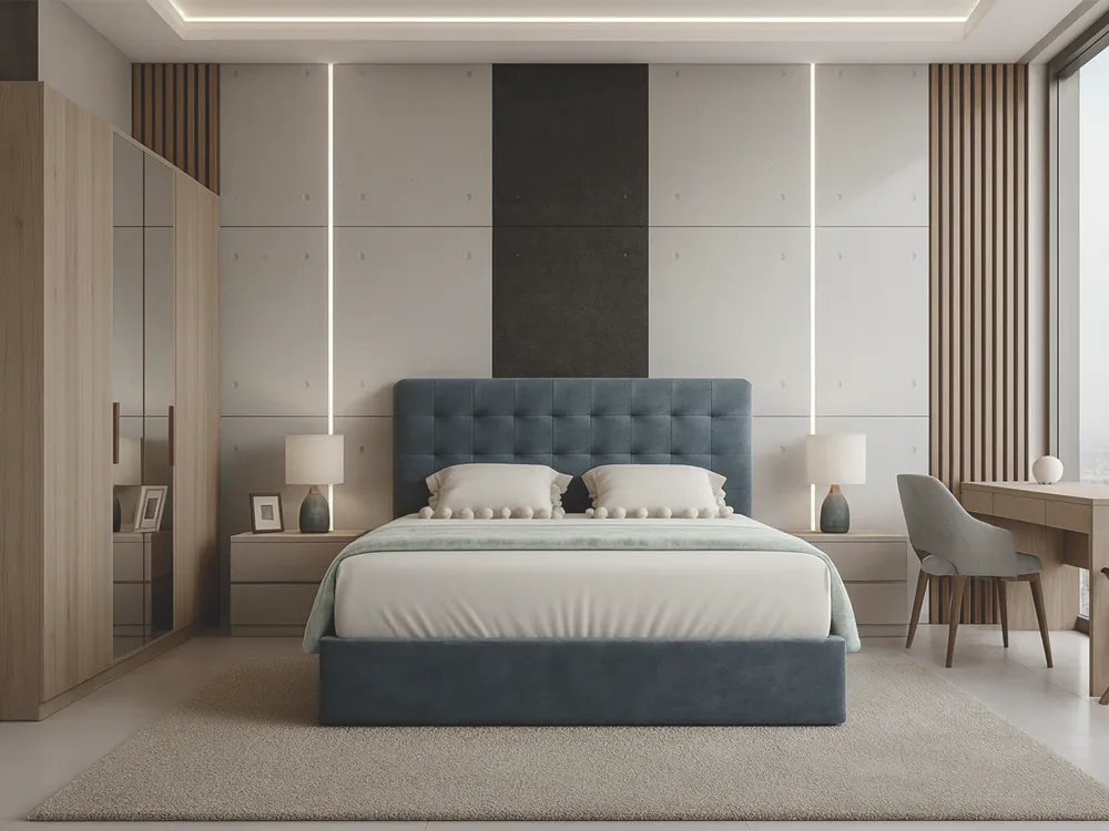 Διπλό ντυμένο κρεβάτι ELXIS