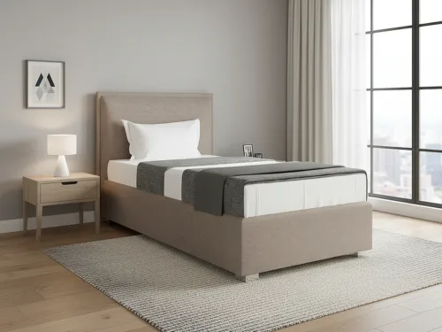 Ντυμένο μονό κρεβάτι MANHATTAN με στρώμα