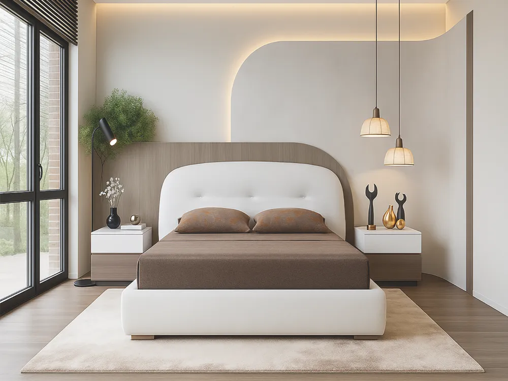 Διπλό Ντυμένο Kρεβάτι MYKONOS